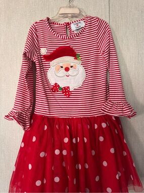 Holiday Santa Stripe Red Girls Costume Dress -